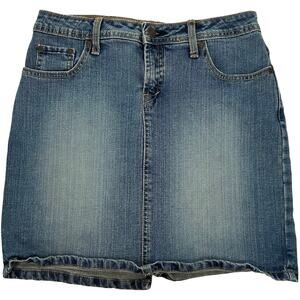 Vintage y2k Women's No Boundaries Mini Blue Denim Pencil Jean Skirt Size 5